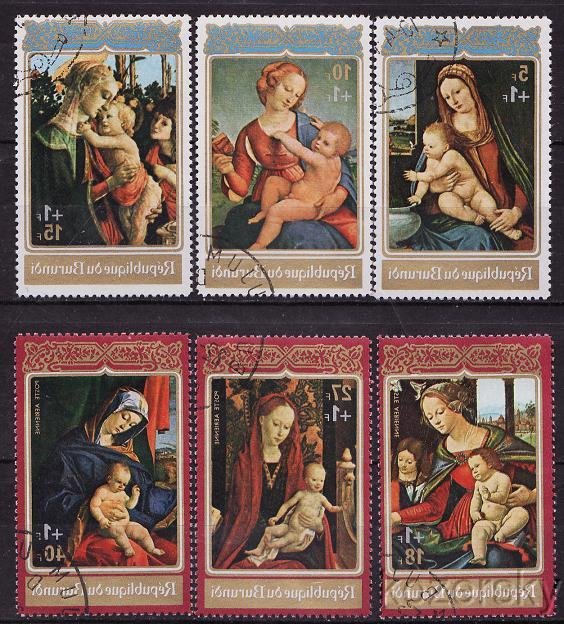 Burundi B56-8, CB26-8, Christmas Stamps, 1972, Paintings, NH