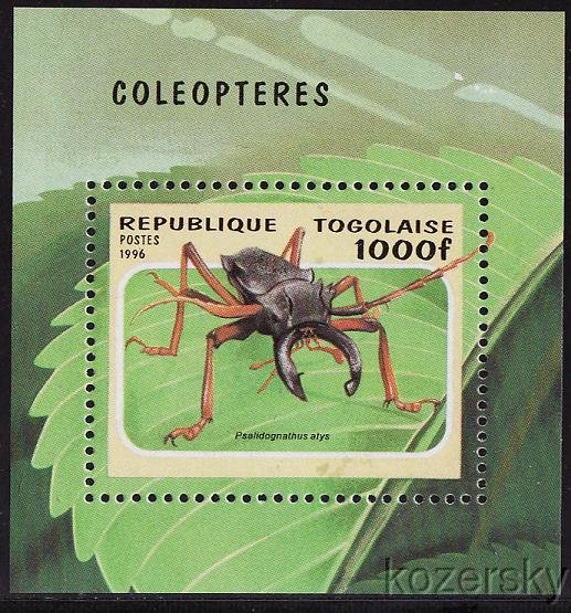 Togo 1712, Beetles, S/S, MNH