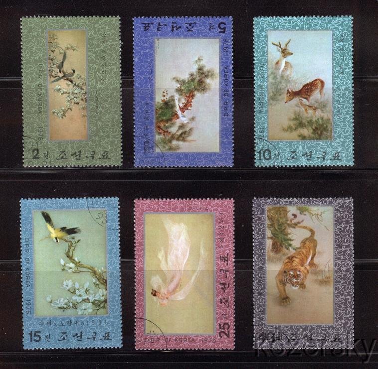 Korea DPR 1513-18, 1518a, Oriental Paintings Stamps, Sheet/8, NH