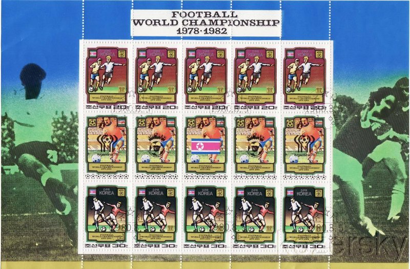 Korea DPR 1978-79, World Championship Soccer Stamps, Football, Sheet/15, NH