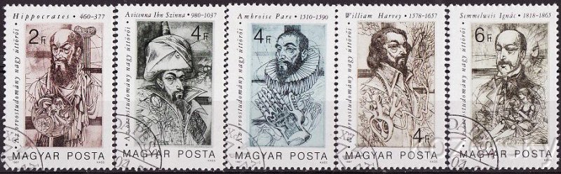Hungary 3060-4, Hungary Medical Pioneers Stamps, Medicine, NH