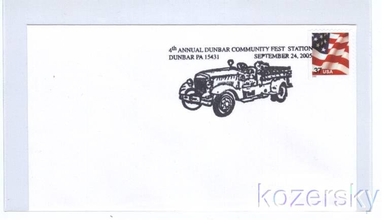 Old Fire Truck Pictorial Postmark, Topical Cancel