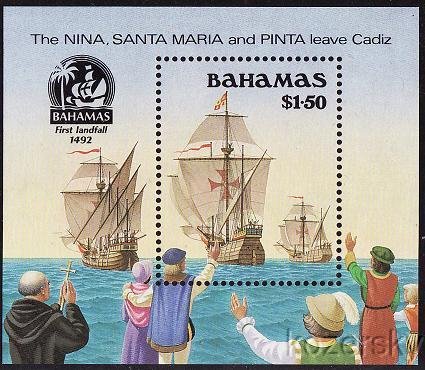 Bahamas 692, Bahamas Discovery of America, Fleet, S/S, MNH