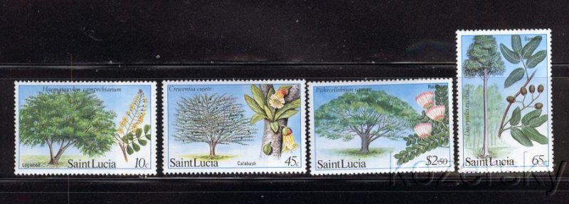 St. Lucia 649-52, St. Lucia Trees Stamps, MNH
