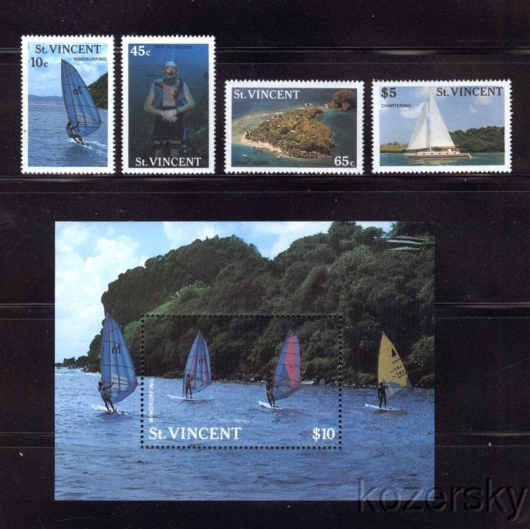 St. Vincent 1095-99, St. Vincent Tourism Stamps, S/S, MNH