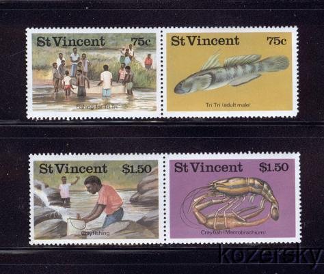 St. Vincent  984-5, St. Vincent Fresh Water Fishing Stamps, Fish, MNH