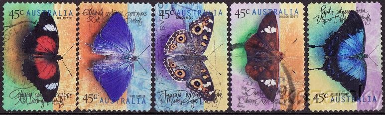 Australia 1695-9, Australia Butterflies, Butterfly Varieties Stamps, NH