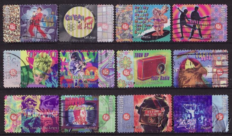 Australia 1663-74, Australia Rock and Roll in Australia Stamps, Music, NH