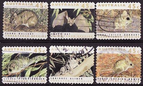 Australia 1241-46, Australia Threatened Species Stamps, Animals, NH