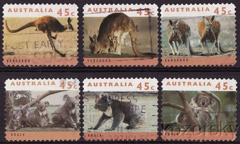 Australia 1288-93, Australia Threatened Species Stamps, Animals, NH