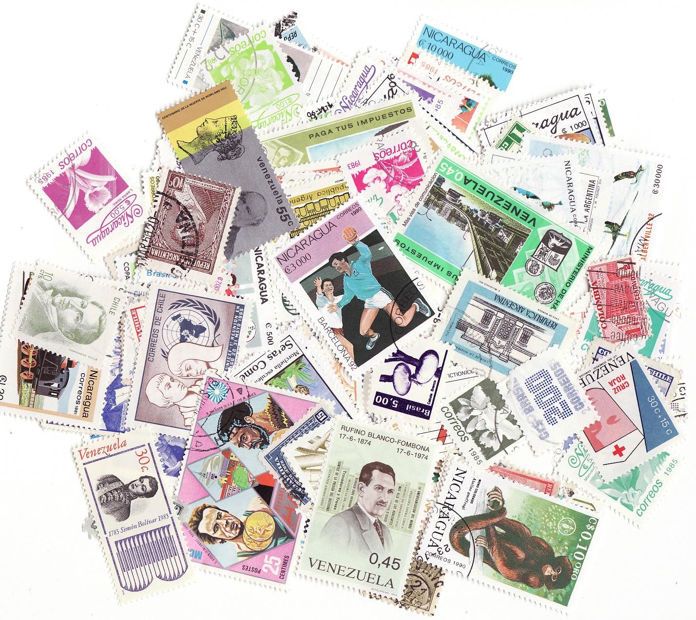 Latin America Stamp Packet,  500 different stamps from Latin America