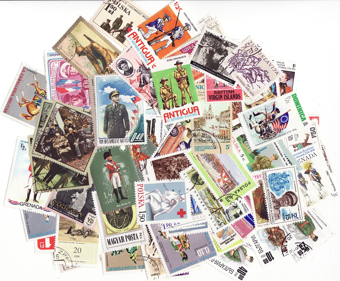 Uniforms on Stamps, Topical Stamp Packet, 100 different stamps