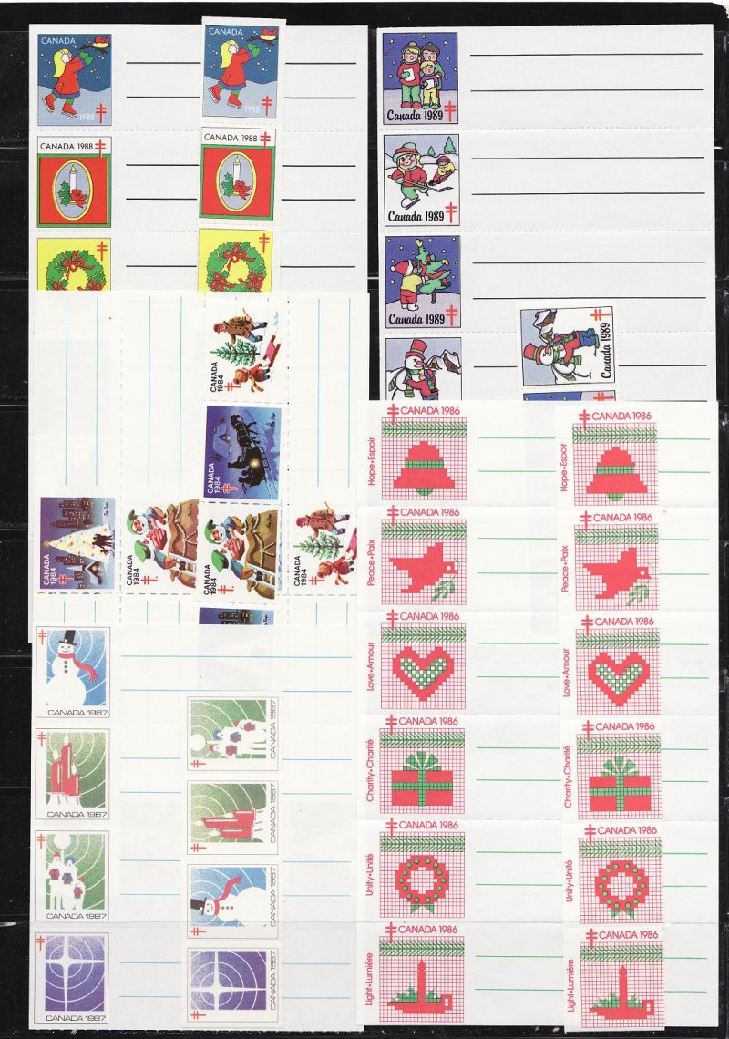 Canada Christmas Seal Collection, As Required, 1957-91