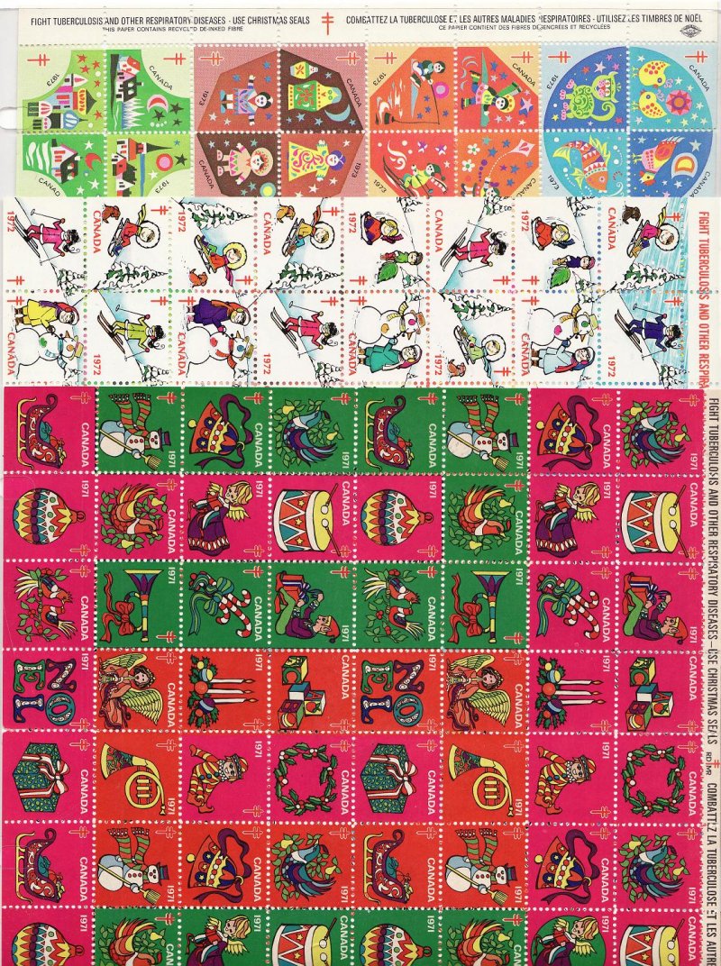 Canada Christmas Seal Collection, As Required, 1957-91