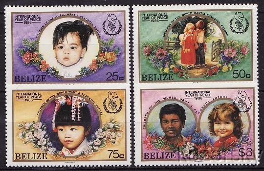 Belize  838-41, International Peace Year Stamps, Children of World, MNH