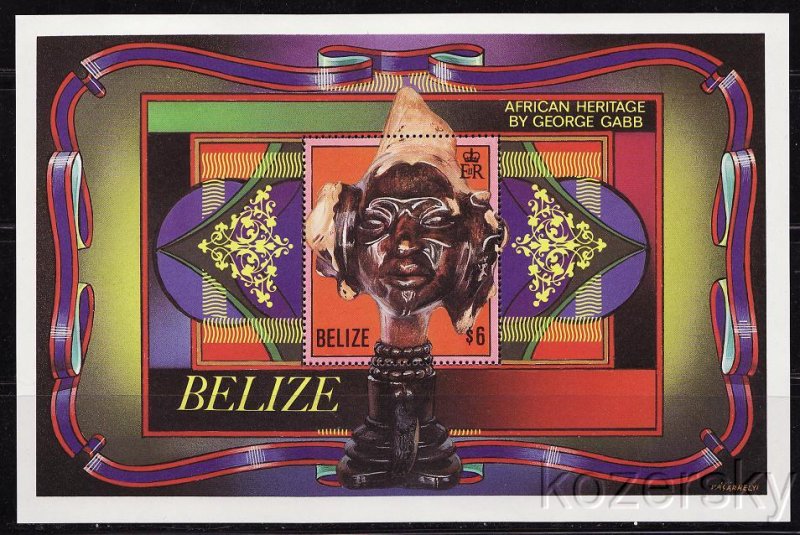 Belize  867, Woodcarving Stamps, African Heritage, Sir George Gabb, S/S, MNH