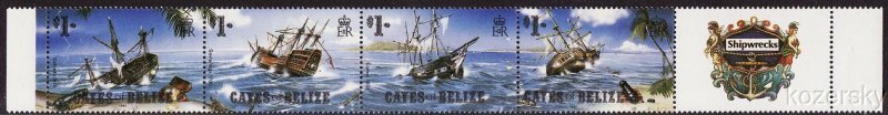 Cayes of Belize 26, Shipwrecks, British Ships, Santa Yaga, Yeldham, strip/4, MNH