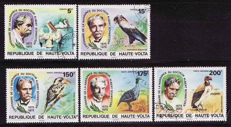 Burkino Faso 368-9, C212-14, Albert Schweitzer, Birds, NH