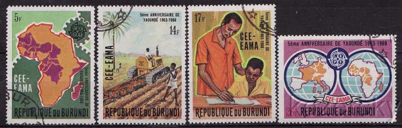 Burundi 276-79, Maps of Africa and Europe, CEPT Emblem, NH