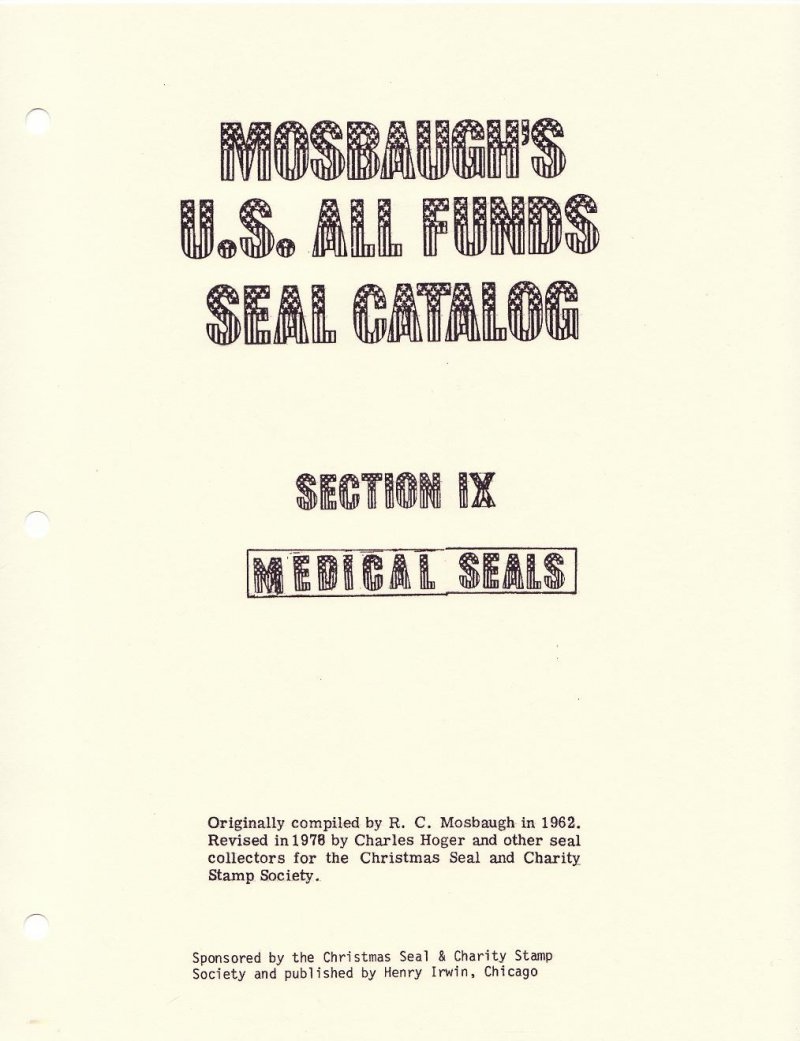 Mosbaugh's Catalog, Sec. 9, Medical Charity Seals, 1962 ed., Rev. 1978