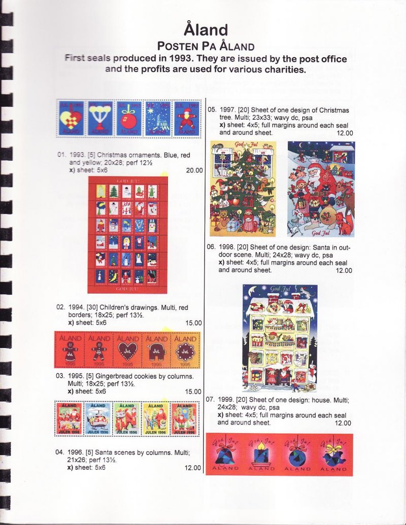Green's Catalog, Part 3, Foreign TB Charity Seals, 1983-2007 Supp. - Aland