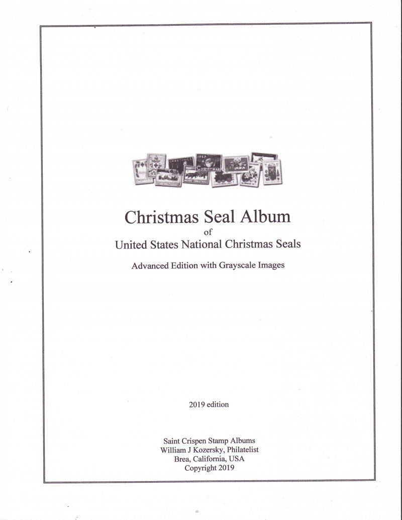    1907-2024, U.S. Christmas Seal Album, Advanced Edition b/w images