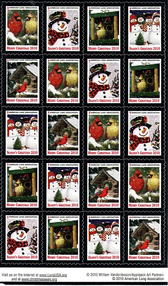   2010-1x6, 2010 U.S. National Christmas Seals Pane, ALAR-FY11-Seals-CSC