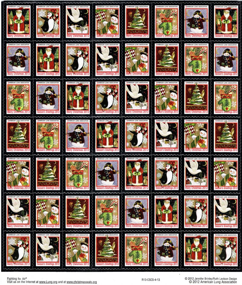 2012-T2x, 2012 U.S. Christmas Seals, Test Design Sheet, R13-CSCS-4-10