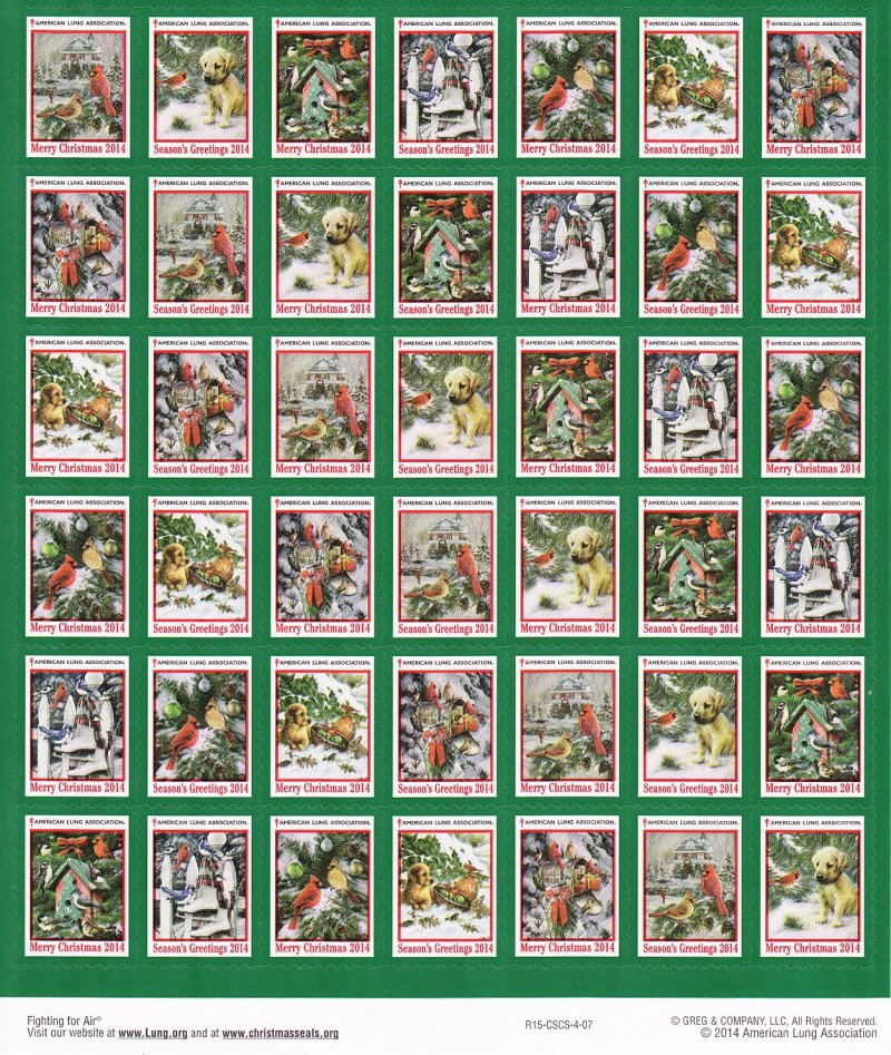  2014-T3x, 2014 ALA Test Design U.S. Christmas Seals Sheet, R15-CSCS-4-07