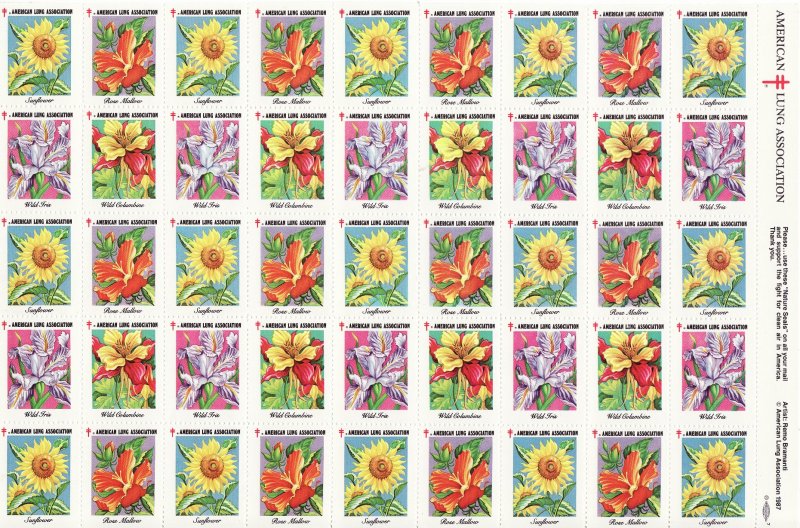 87-S1x, 1987 ALA National Design U.S. Spring Charity Seals Sheet