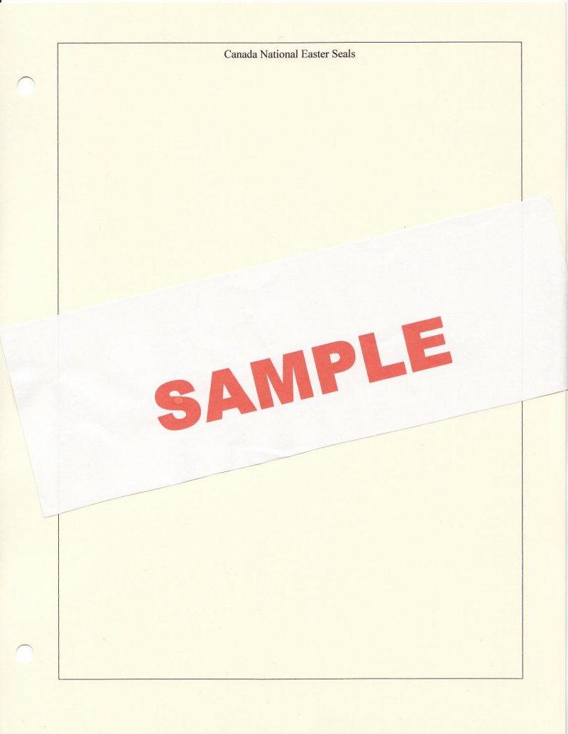 Canada Easter Seal Album Pages, blank pages with title and border