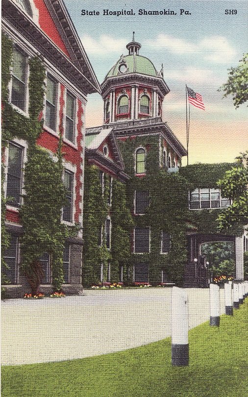 State hospital, Shamokin, Pennsylvania, Linen Postcard