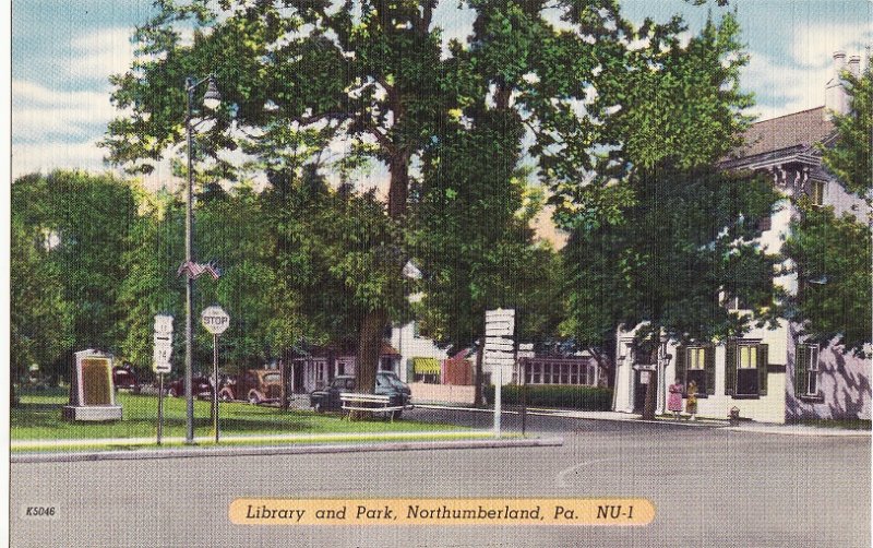 Library and Park.  Northumberland, Pennsylvania