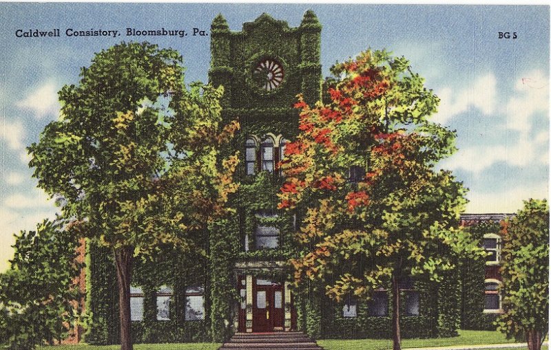 Caldwell Consistory.  Bloomsburg, Pennsylvania.  Linen Postcard.