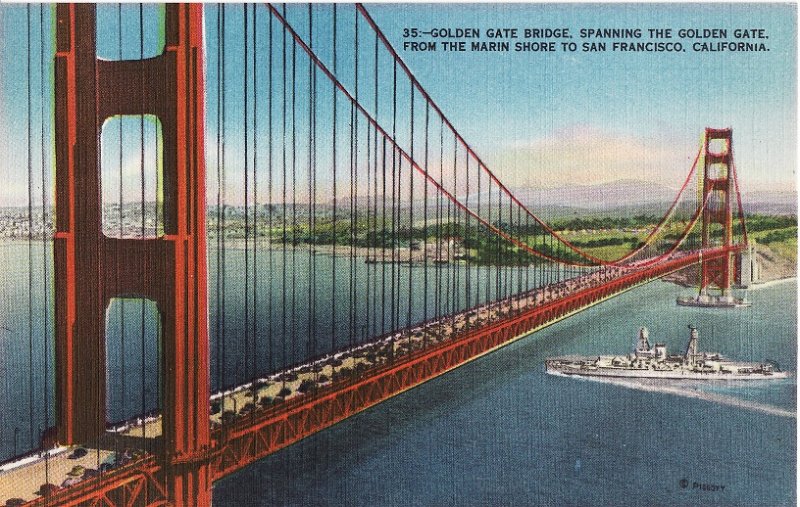 Golden Gate Bridge Spanning the Golden Gate from the Marin Shore 