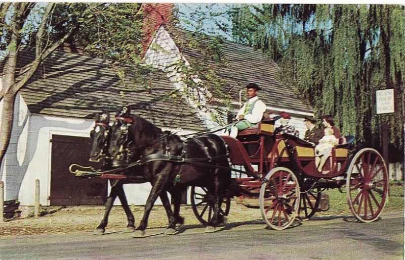 Mulberry Phaeton pass the Deane Forge, Williamsburg, Virginia Postcard.