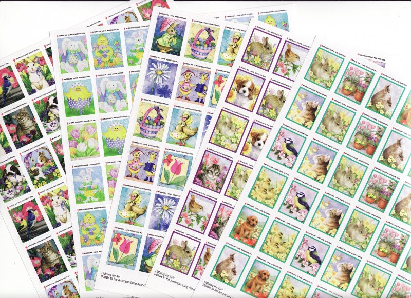 2010-2014 ALA National U.S. Spring Charity Seals Sheet Collection 