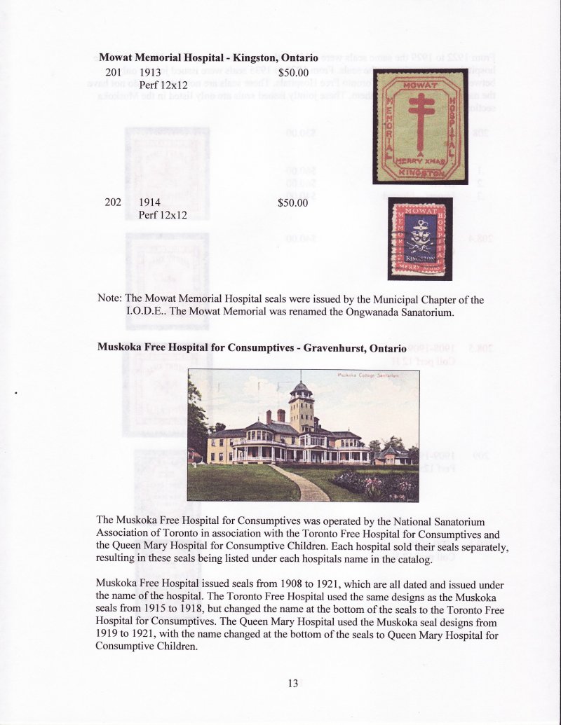 Green's Catalog, Canadian Local and Provincial TB Seals, 2007 ed., page 13
