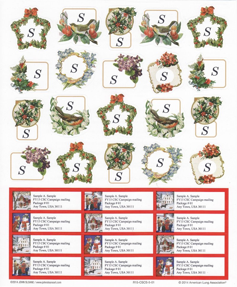 2014-1.6x, 2014 ALA Christmas Snow Scene Stickers & Addess Labels, R15-CSCS-5-01