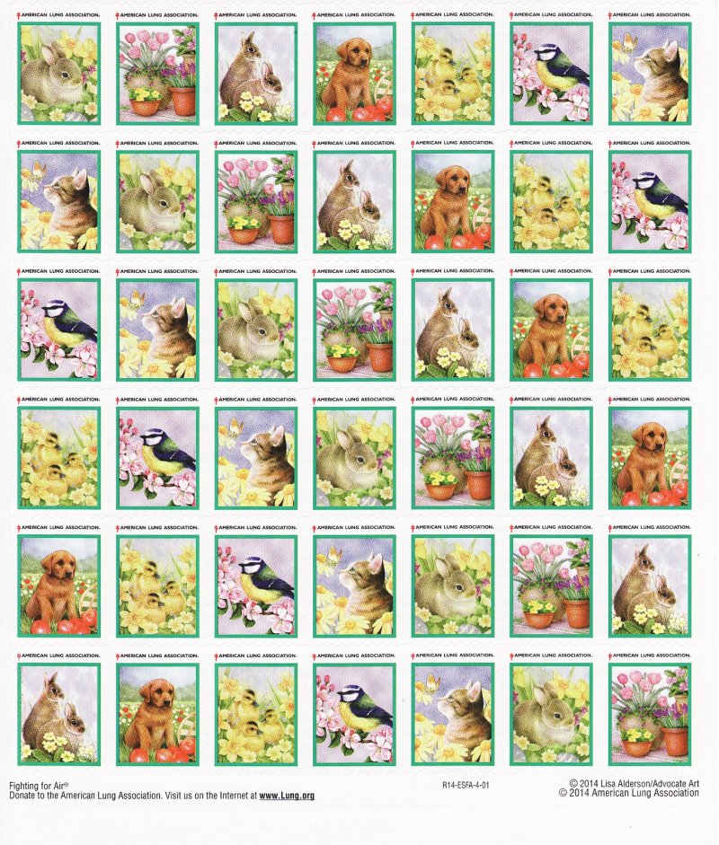 114-S1x, 2014 ALA National Design U.S. Spring Charity Seals Sheet, R14-ESFA-4-01