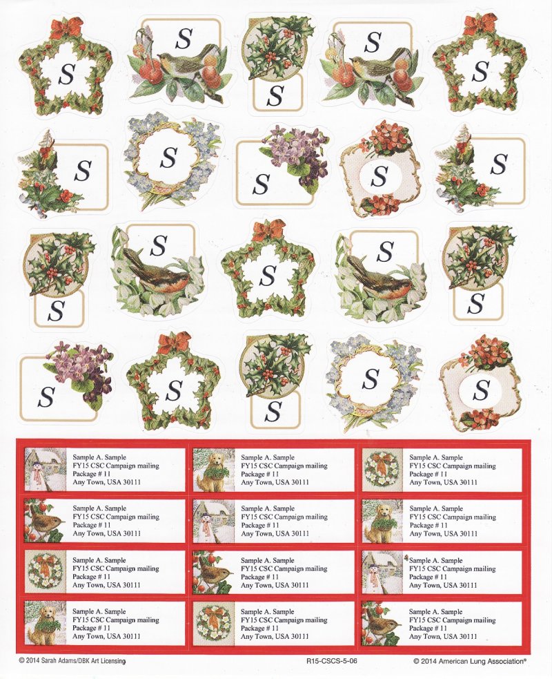 2014-T2.6x, 2014 ALA Christmas Snow Scene Stickers & Addess Labels R15-CSCS-5-06