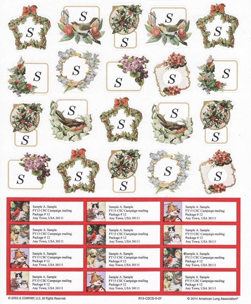 2014-T3.6x, 2014 ALA Christmas Snow Scene Stickers & Addess Labels R15-CSCS-5-07
