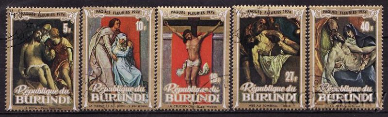 Burundi 444-8, Easter 1974, Paintings, Art, NH