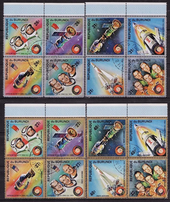 Burundi 477-8, C216-7, Apollo- Soyuz Space Mission, NH