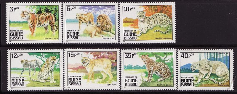 Guinea-Bissau  561-67, Carniverous Animals, Tiger, Lion, MNH