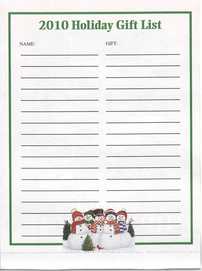 110-1.8x1, 2010 ALA Christmas Seal Designs Gift Tag Booklet, VANGPFY11, holiday gift list