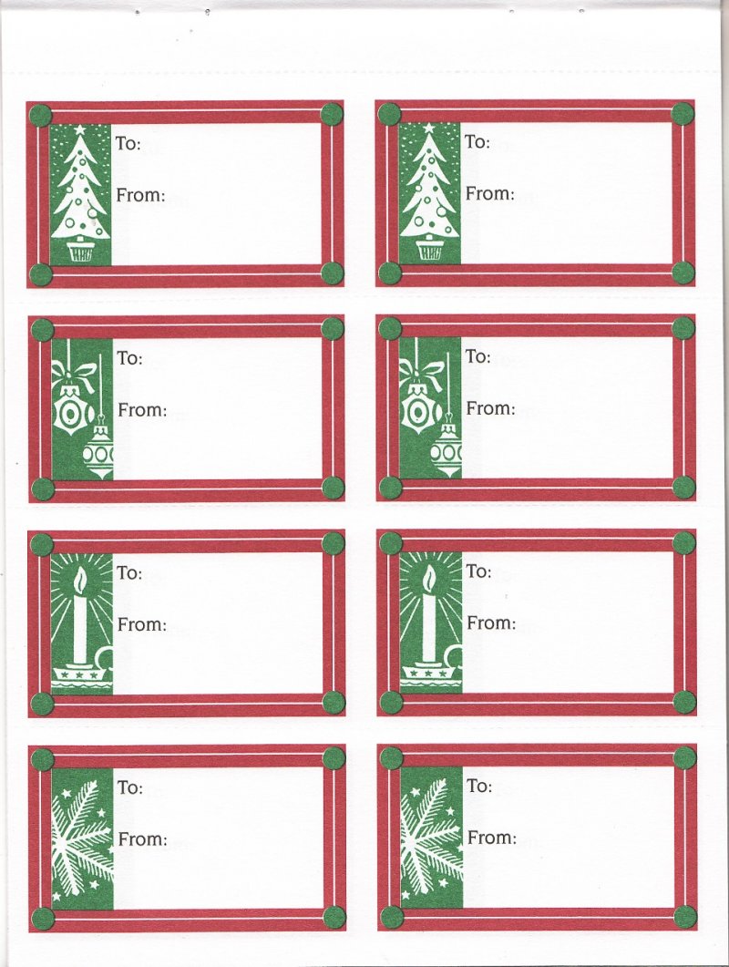 110-1.9x1c 2010 ALA Christmas Seal Designs Gift Tags