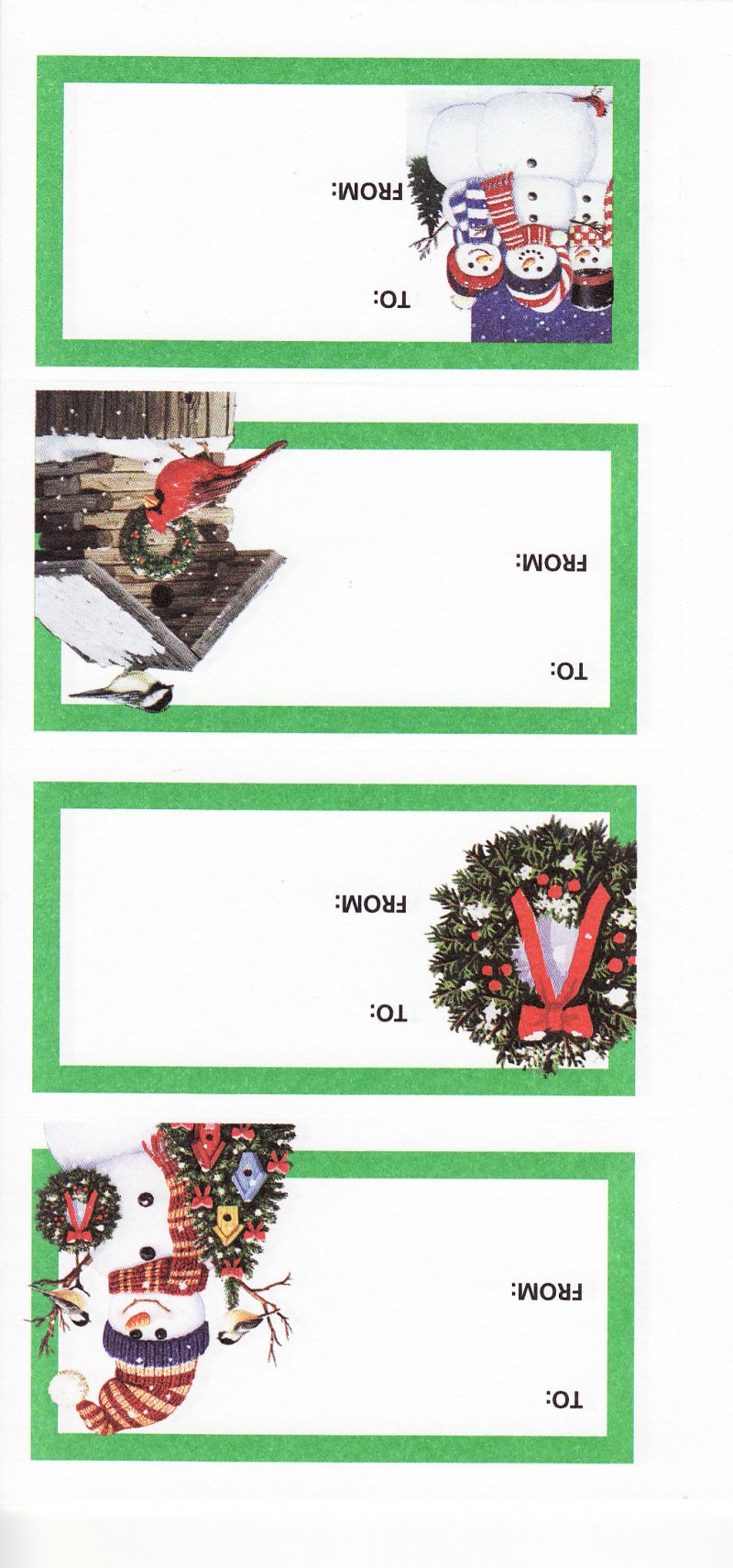 110-1.8x2b, 2010 ALA Christmas Seal Designs Gift Tags