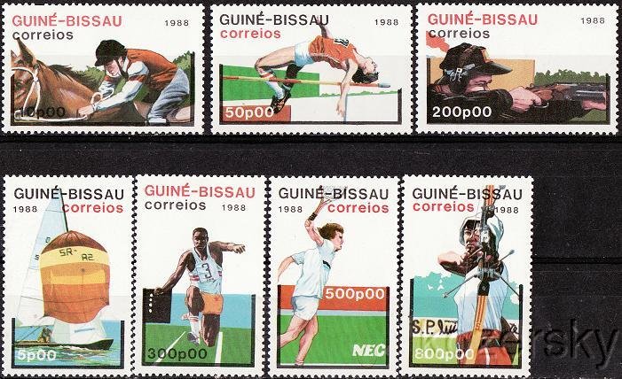 Guinea-Bissau  719-25, 726, Summer Olympics, Sport Events, S/S, MNH