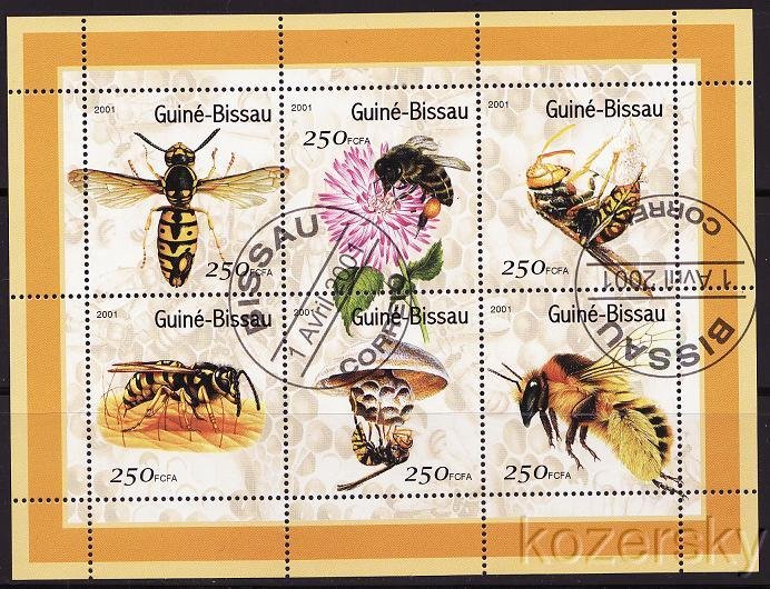 Guinea-Bissau 1510-15, Honey Bees, Sheet/6, NH